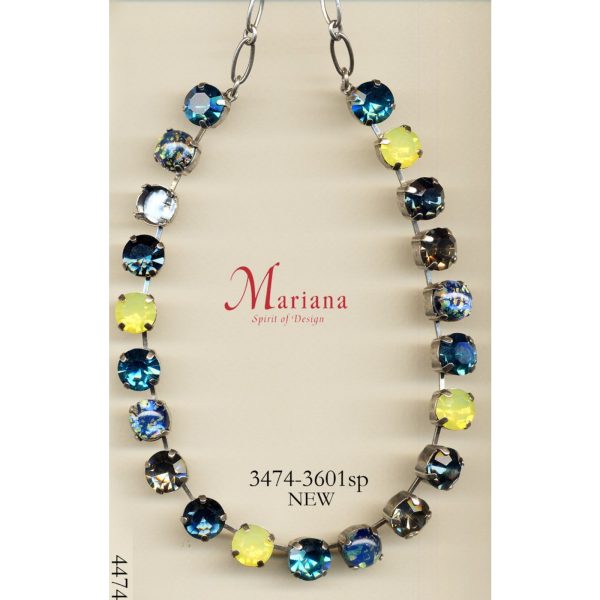 Necklace By Mariana Woman Captivating Ruby Red and Black Swarovski Crystals
