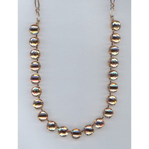 Necklace By Mariana Woman Chic Light Peach Swarovski Crystals