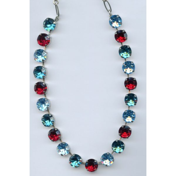 Necklace By Mariana Woman Aqua and Light Sapphire and Siam Swarovski Crystals