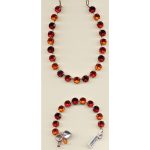 Necklace By Mariana Woman Bright Red and Brick Red and Swarovski Crystals
