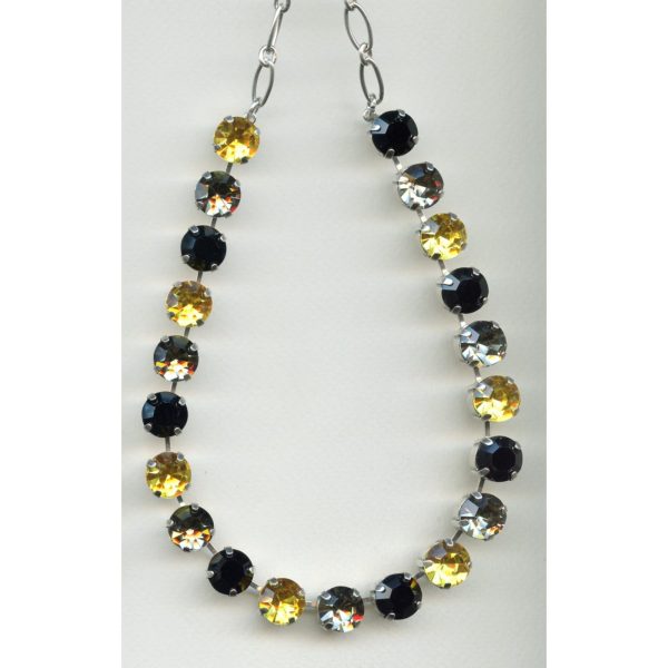 Necklace By Mariana Woman Chic Jonquil and Jet Black and Gray Swarovski Crystals