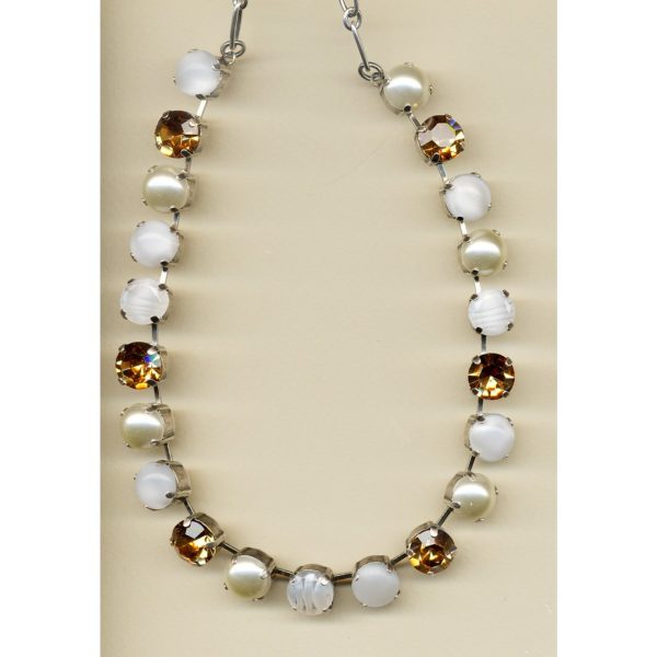 Necklace By Mariana Woman Chic Light Colorado Topaz and Clear Swarovski Crystals