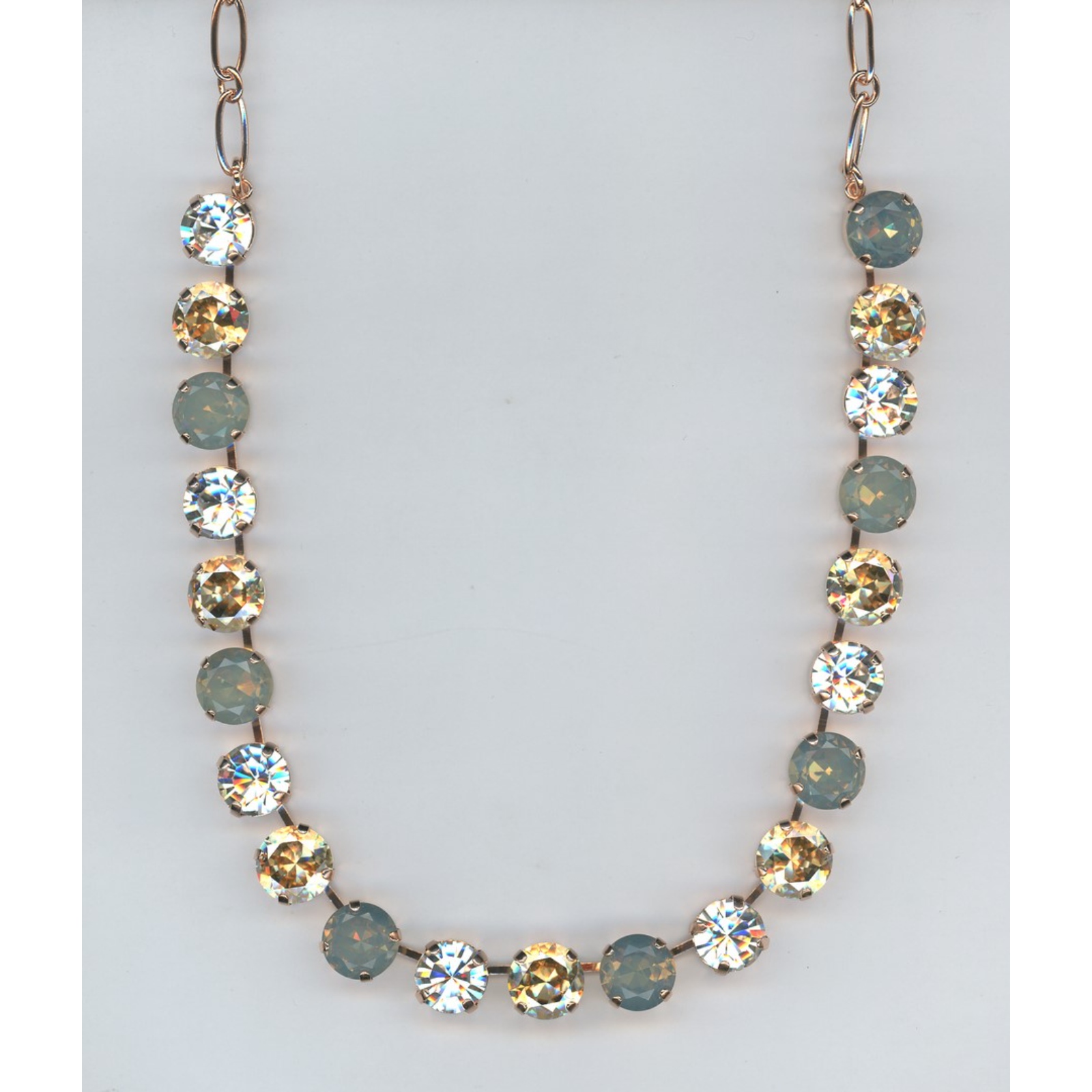 N-3474-39361-SP-2 Necklace By Mariana Woman Chic light topaz and Light Azure Swarovski Crystals - Image 1
