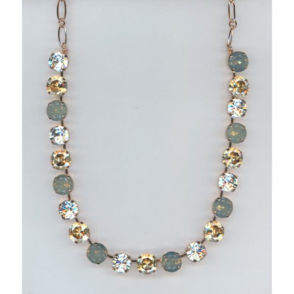 Necklace By Mariana Woman Chic light topaz and Light Azure Swarovski Crystals