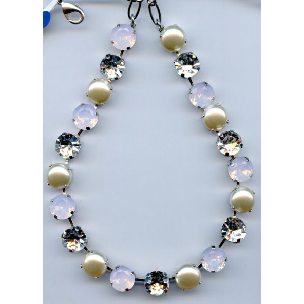 Necklace By Mariana Woman Luxurious Pearl and and Clear Swarovski Crystals