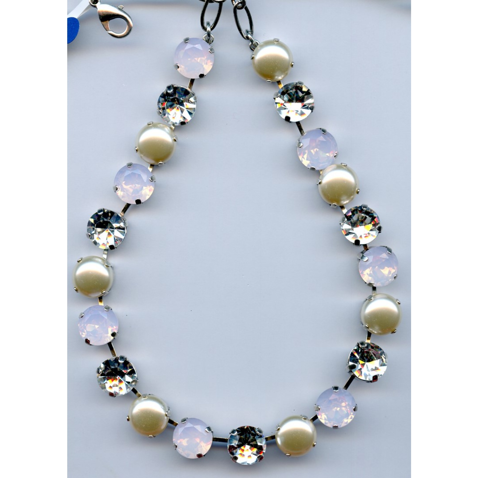 N-3474-395-1-SP-2 Necklace By Mariana Woman Luxurious Pearl and and Clear Swarovski Crystals - Image 1