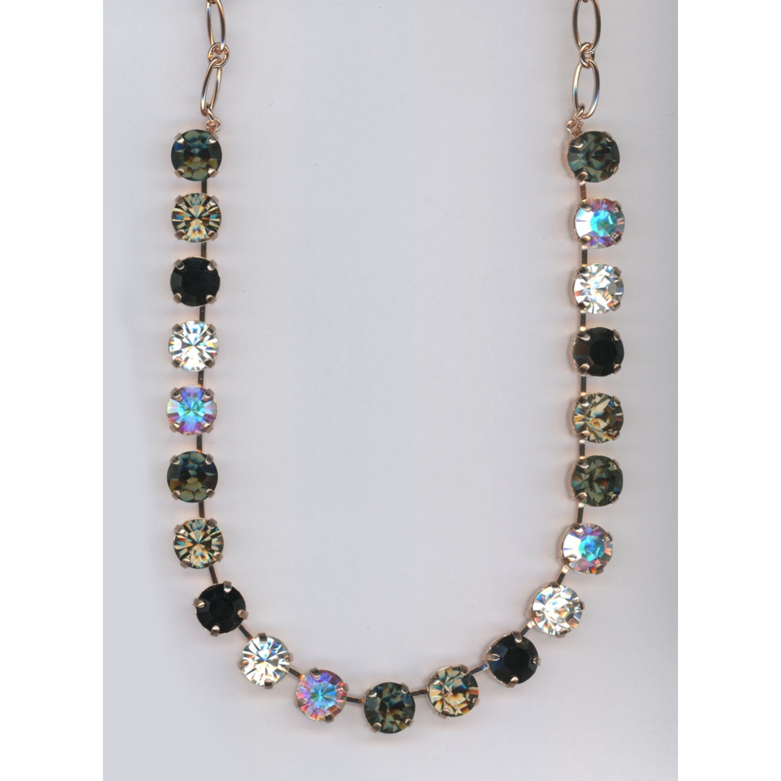 N-3474-4003-SP-2 Necklace By Mariana Woman Charming Pearl and Jet Swarovski Crystals - Image 1