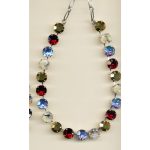 Necklace By Mariana Woman Contemporary Topaz and Red Swarovski Crystals