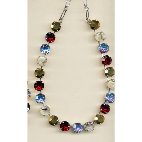 Necklace By Mariana Woman Contemporary Topaz and Red Swarovski Crystals