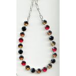 Necklace By Mariana Woman Modern Siam and Topaz and Jet Black Swarovski Crystals