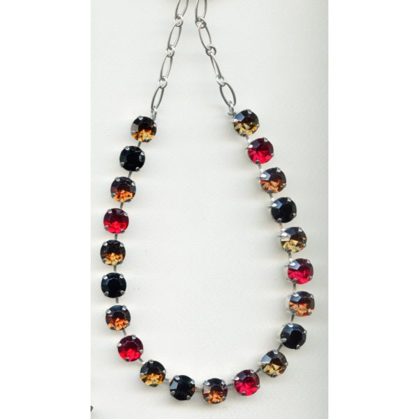 Necklace By Mariana Woman Modern Siam and Topaz and Jet Black Swarovski Crystals