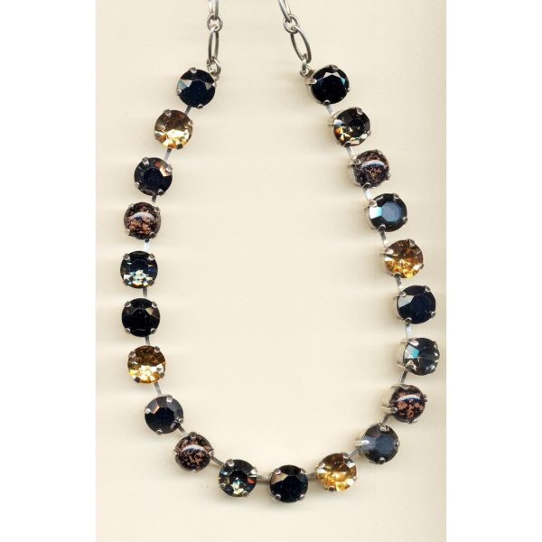 Necklace By Mariana Woman Glamorous Black and Navy Blue Swarovski Crystals