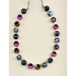 Necklace By Mariana Woman Bright Fuchsia Pink and Aqua Blue Swarovski Crystals - Image 2