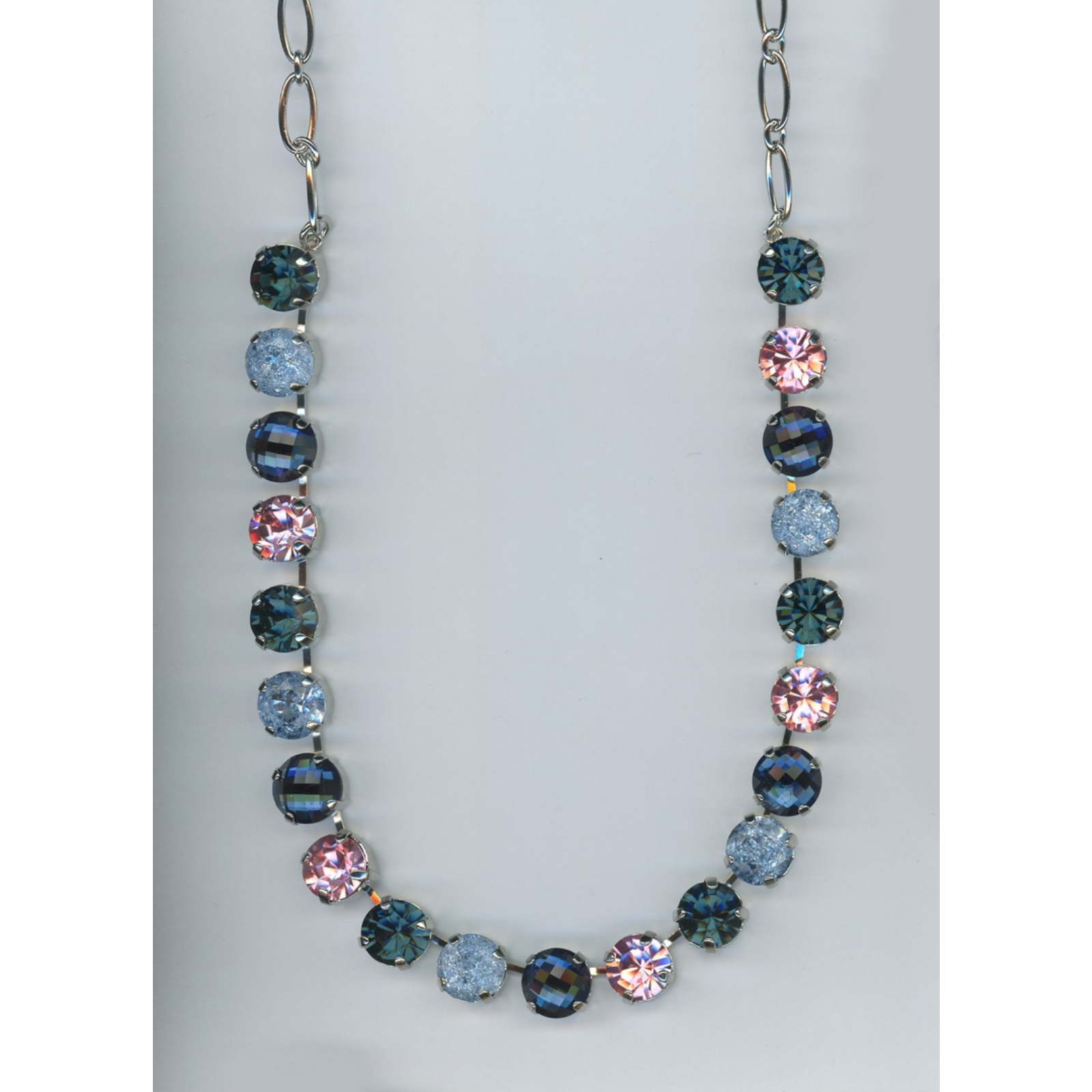 N-3474-5007-SP-2 Necklace By Mariana Woman Chic Sapphire and Light Sapphire Swarovski Crystals - Image 1
