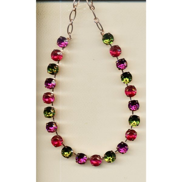 Necklace By Mariana Woman Chic Indian Pink and Fuchsia Swarovski Crystals