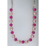 Necklace By Mariana Woman Striking Fuchsia and Lt.Rose Swarovski Crystals