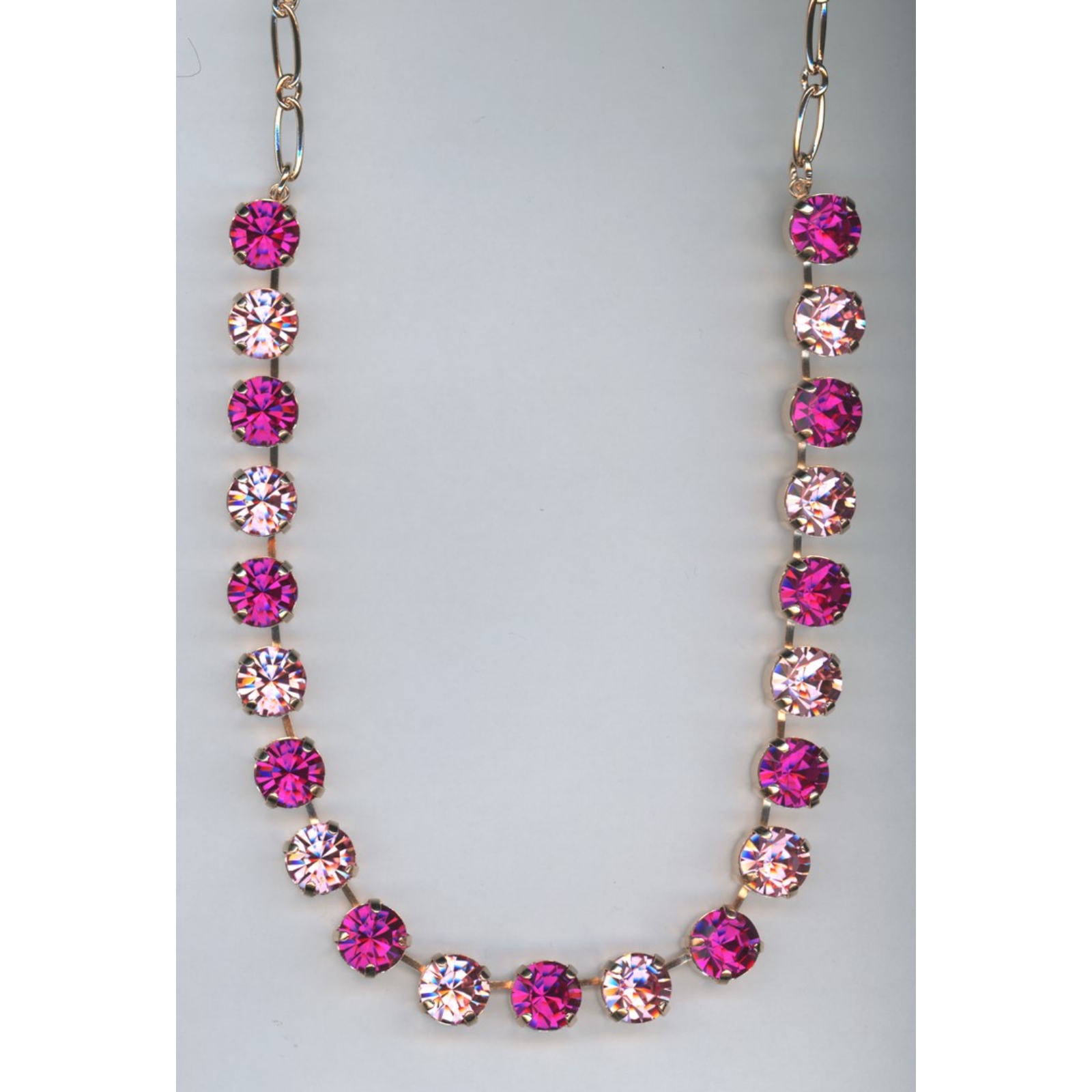 N-3474-502223-SP-2 Necklace By Mariana Woman Striking Fuchsia and Lt.Rose Swarovski Crystals - Image 1