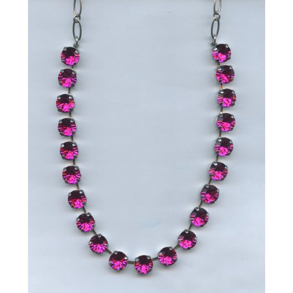 Necklace By Mariana Woman Eye-Catching Fuchsia Swarovski Crystals