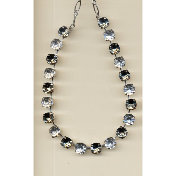 Necklace By Mariana Woman Chic Clear and Black Diamond Swarovski Crystals