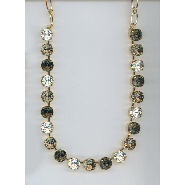Necklace By Mariana Woman Black Diamond Silver Night and Swarovski Crystals