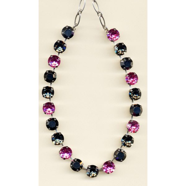 Necklace By Mariana Woman Chic Fuchsia and Jet Hematite Swarovski Crystals