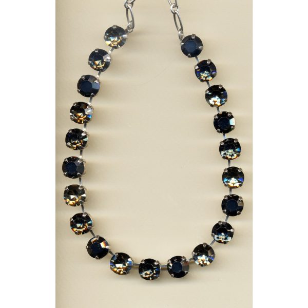 Necklace By Mariana Woman Hematite and Clear and Black Swarovski Crystals