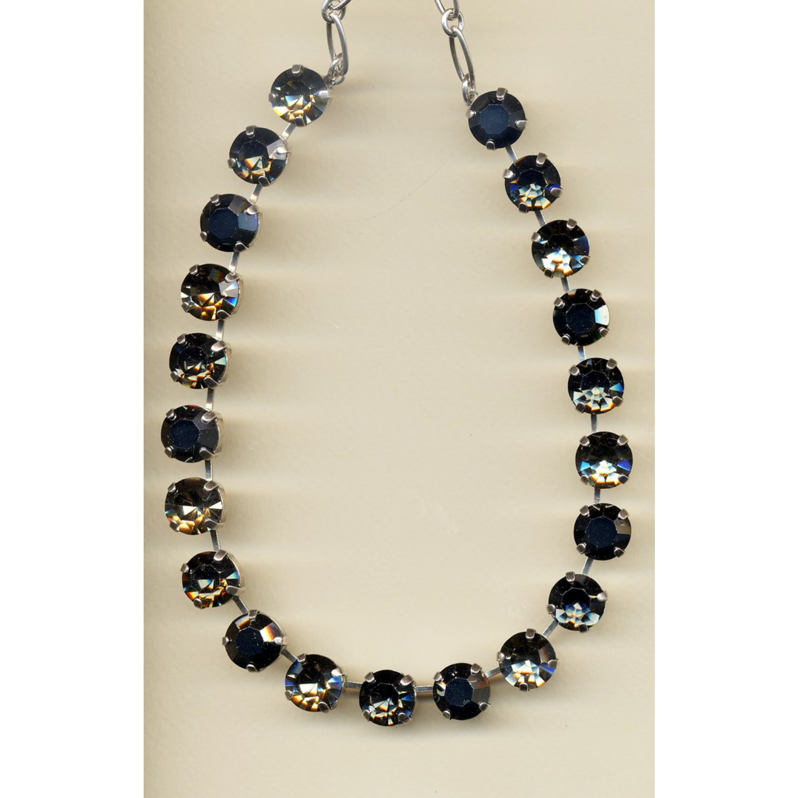 N-3474-747-YG Necklace By Mariana Woman Hematite and Clear and Black Swarovski Crystals - Image 1