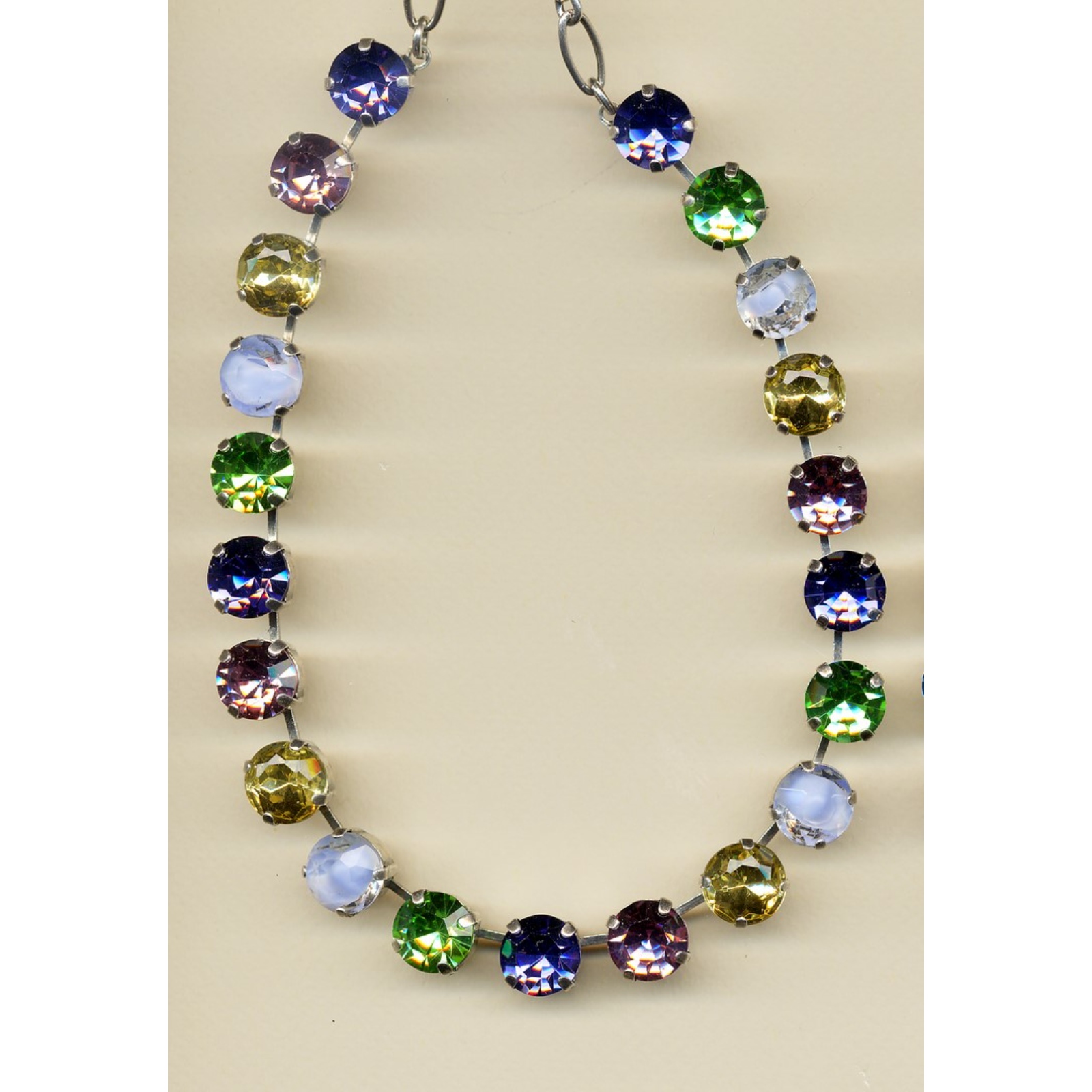 N-3474-803-YG-2 Necklace By Mariana Woman Glamorous Light Blue and Purple Swarovski Crystals - Image 1