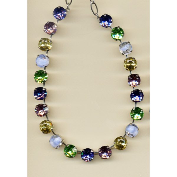 Necklace By Mariana Woman Glamorous Light Blue and Purple Swarovski Crystals