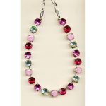 Necklace By Mariana Woman Chic Pink Opal and Luminous Green Swarovski Crystals