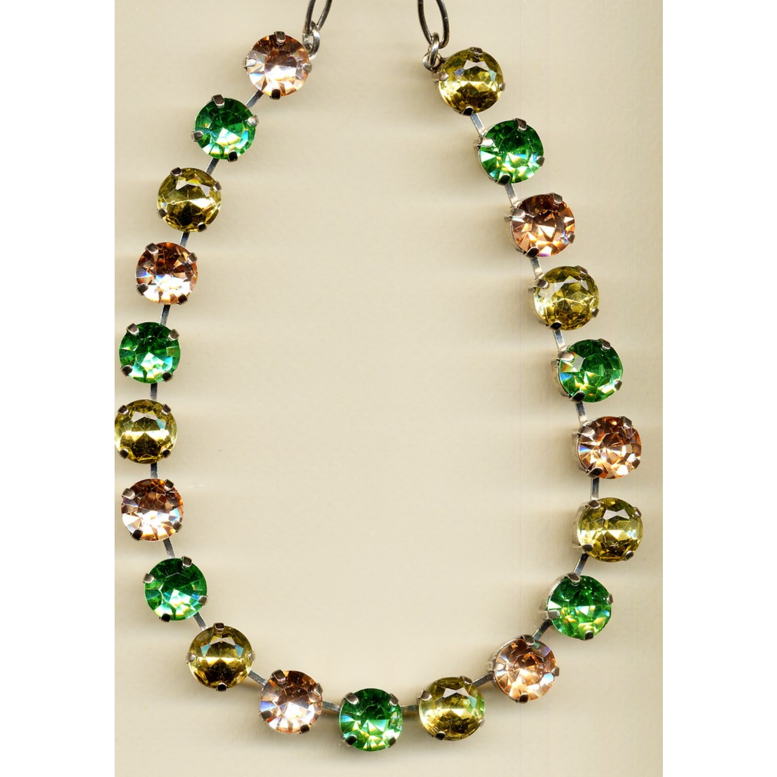 N-3474-8110-YG-2 Necklace By Mariana Woman Exquisite Peridot and Peach Swarovski Crystals - Image 1