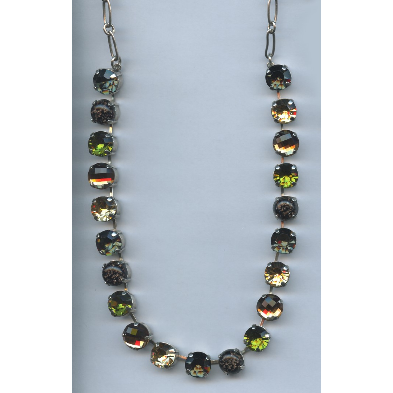 N-3474-901-SP-2 Necklace By Mariana Woman Beautiful smoked topaz and Olivine) Swarovski Crystals - Image 1
