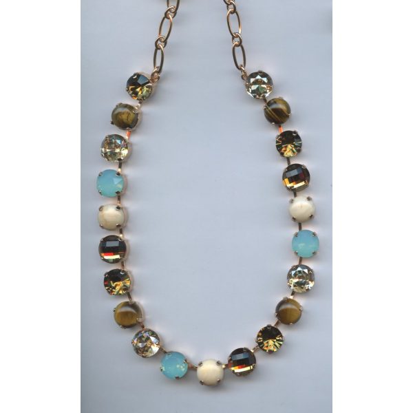Necklace By Mariana Woman Pacific Opal and Chocolate Brown Swarovski Crystals