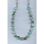 Necklace By Mariana Woman Turquoise mineral and Carribean Swarovski Crystals - Image 2