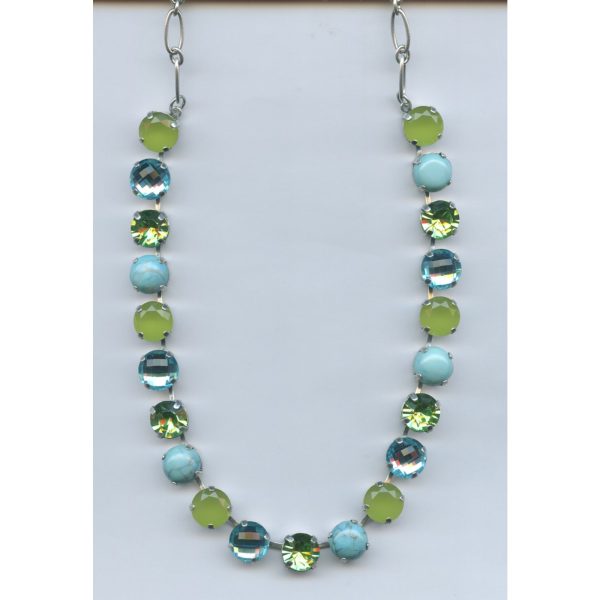 Necklace By Mariana Woman Turquoise Mineral and Blue Opal Swarovski Crystals