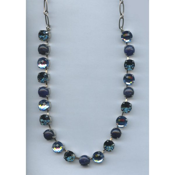 Necklace By Mariana Woman Chic White Opal and Montana Blue Swarovski Crystals