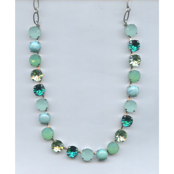 Necklace By Mariana Woman Chic Turquoise Mineral and Peridot Swarovski Crystals