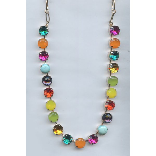 Necklace By Mariana Woman Chic Turquoise Mineral and Blues Swarovski Crystals