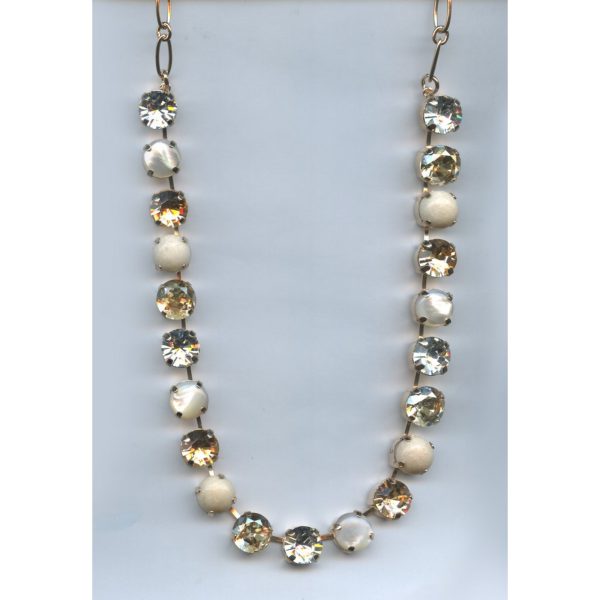 Necklace By Mariana Woman Chic Riverstone Mineral and Clear Swarovski Crystals