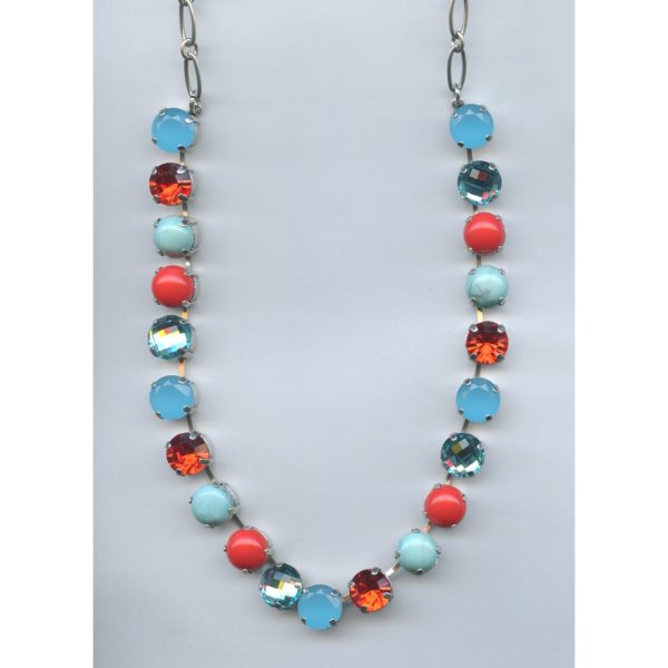 Necklace By Mariana Woman Chic Turquoise Mineral and Blues Swarovski Crystals