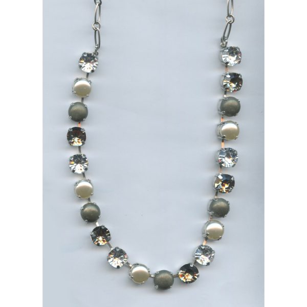 Necklace By Mariana Woman Charming Pearl Mineral and Clear Swarovski Crystals
