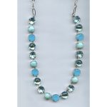 Necklace By Mariana Woman Chic Turquoise Mineral and Blues Swarovski Crystals