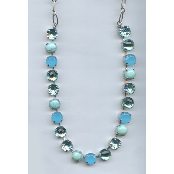 Necklace By Mariana Woman Chic Turquoise Mineral and Blues Swarovski Crystals