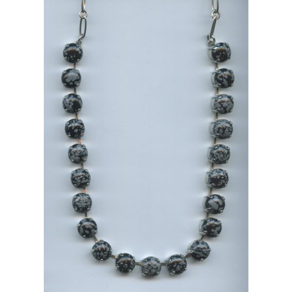 Necklace By Mariana Woman Classic Obsidian Mineral Swarovski Crystals