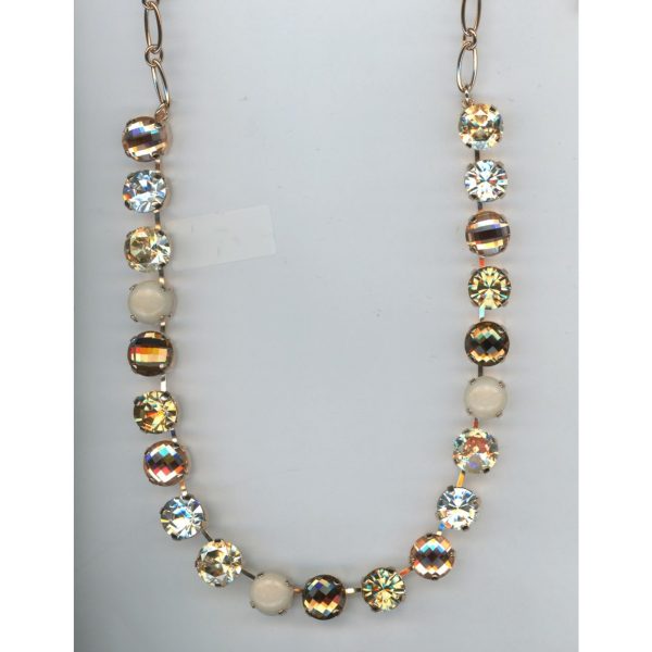 Necklace By Mariana Woman Sand Opal. and Light Peach and Swarovski Crystals