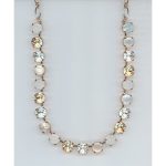 Necklace By Mariana Woman White Mineral and Golden Shadow Swarovski Crystals