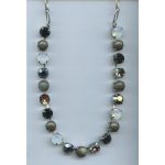 Necklace By Mariana Woman Fashionable hematite and jet black Swarovski Crystals - Image 2