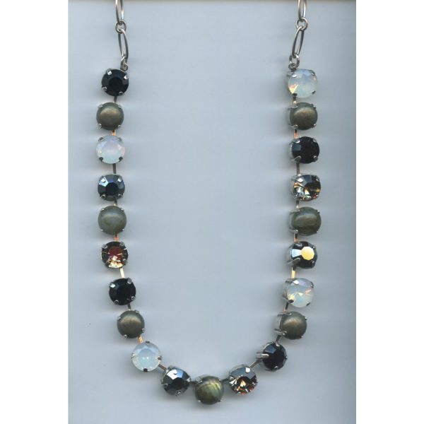 Necklace By Mariana Woman Fashionable hematite and jet black Swarovski Crystals
