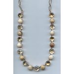Necklace By Mariana Woman Chic White Opal and Golden Shadow Swarovski Crystals