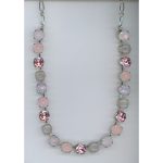 Necklace By Mariana Woman Chic Quartz Mineral and Light Rose Swarovski Crystals